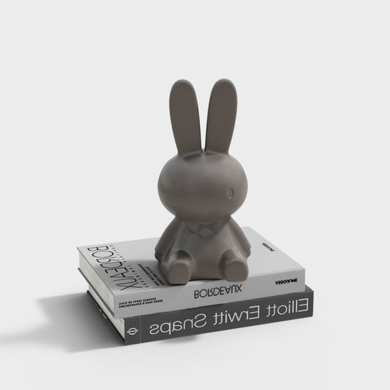 Low-Poly Rabbit on Desk 3D model