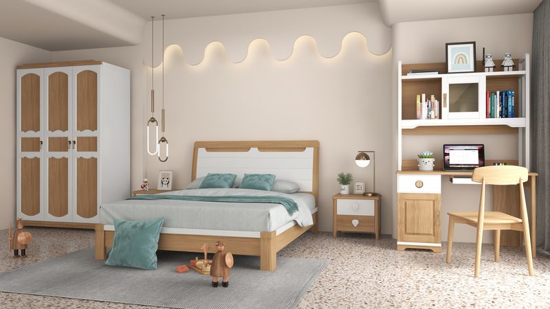 Cozy Wooden Tone Kids Bedroom Design