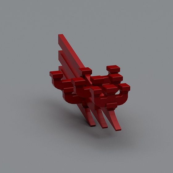 Futuristic Pixel Bird 3D model