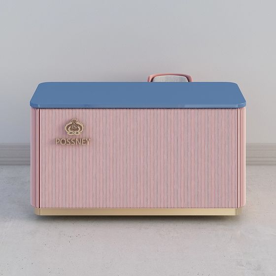 Vintage Suitcase 3D Model with Low-Poly Style