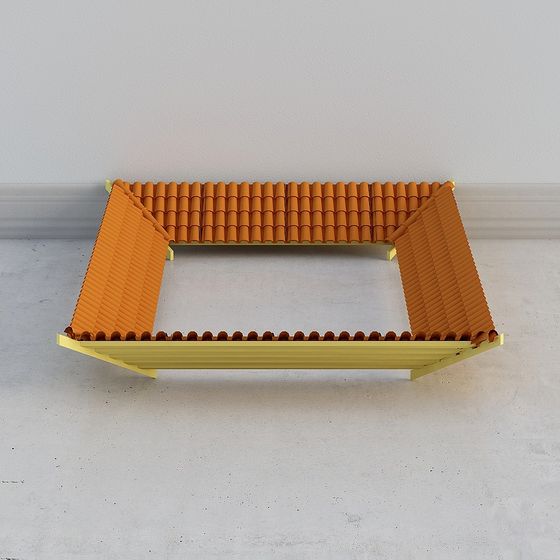 Vibrant Low-Poly Roof Structure 3D model