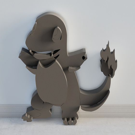 Stylish Low-Poly Fire Dragon 3D model for Creatives