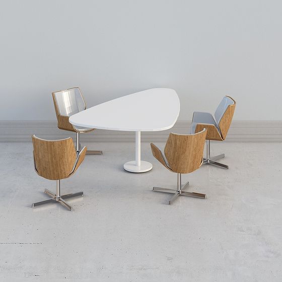 Conference Table and Swivel Chair Set 3D model