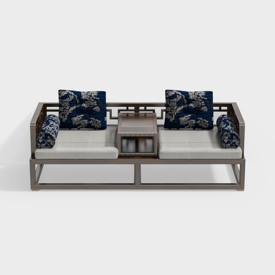 Elegant East-West Aesthetic Sofa 3D model