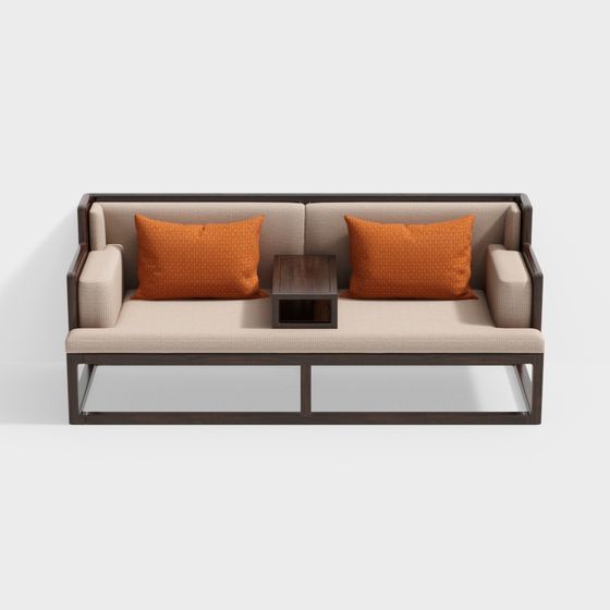 Stylish Low-Polygon Sofa 3D model