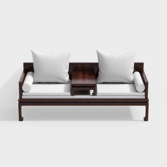 Zen-Inspired Low-Polygon Sofa 3D model