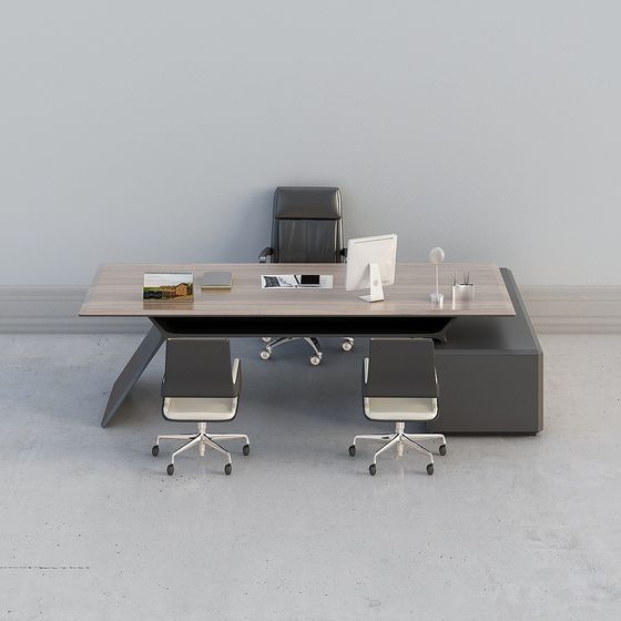Modern Minimalist Office Desk 3D model