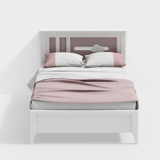 Elegant Low-Poly Bed Frame 3D Model