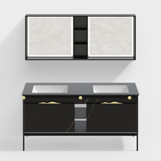 Luxurious Modern Bathroom Vanity 3D model