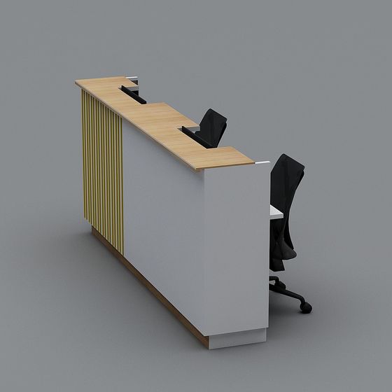 Sleek Reception Desk 3D model for Modern Offices