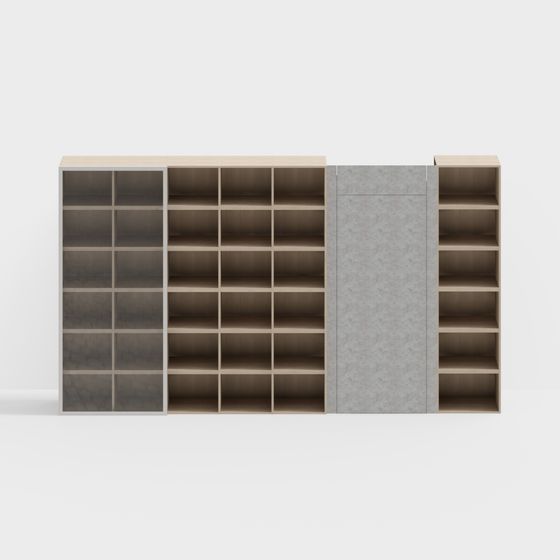 Urban Bookshelf 3D model in Modern Minimalist Style