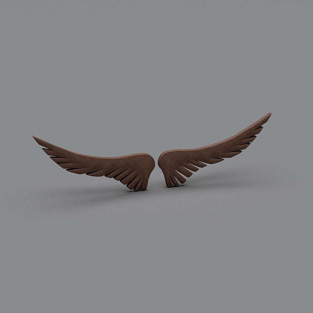 Wooden Wings 3D model for Designers and Developers