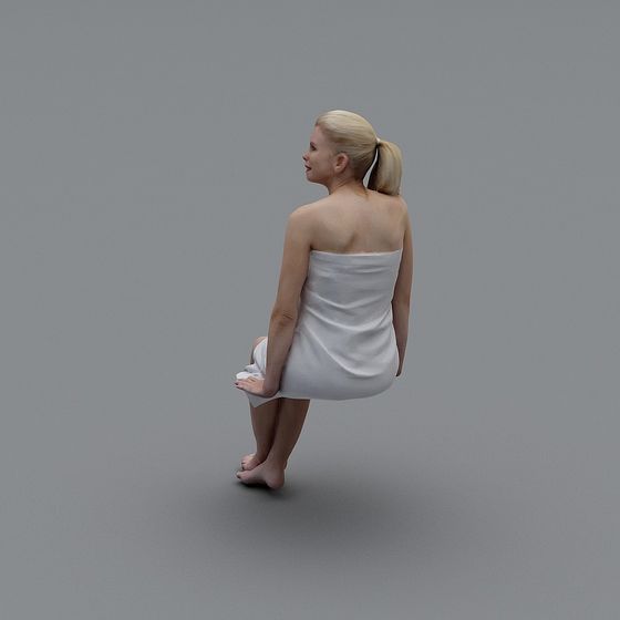 Stunning Floating Towel Girl 3D model