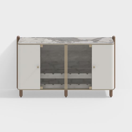 Sophisticated Marble Sideboard 3D model for Contemporary Spaces
