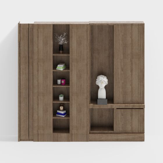Elegant Minimalist Bookshelf 3D model for Modern Spaces