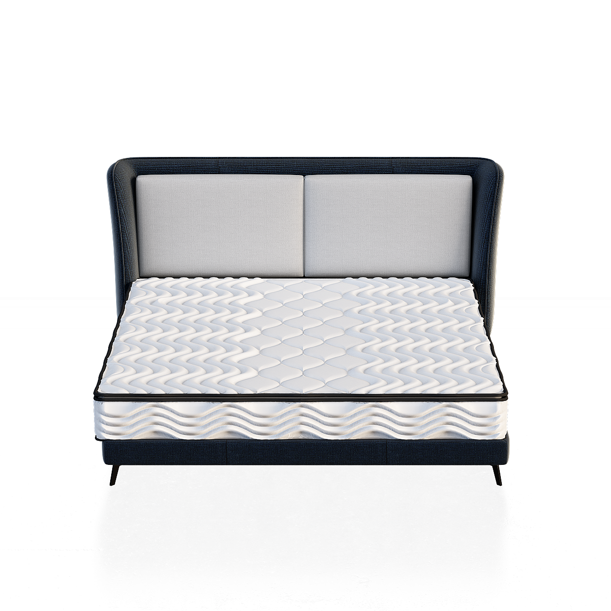 Elegant Modern Minimalist Bed Frame – Low-Poly Design