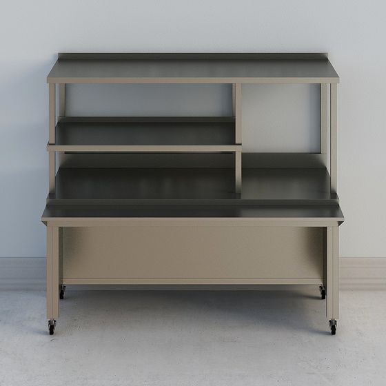 Contemporary Low-Poly Mobile Bookshelf 3D model