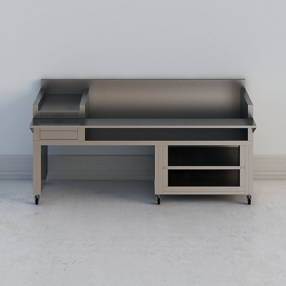 Industrial Chic Stainless Steel Workbench 3D model