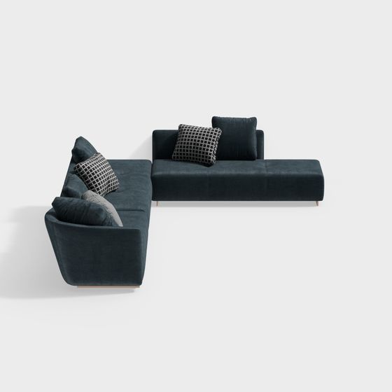 Elegant Low-Polygon Sofa 3D model for Modern Spaces