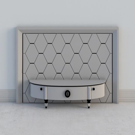 Geometric Elegance Fireplace Mantel 3D model