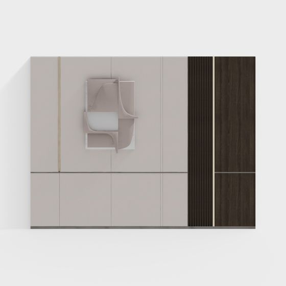 Brown Bedside Background Wall 3D Model for Cozy Interiors