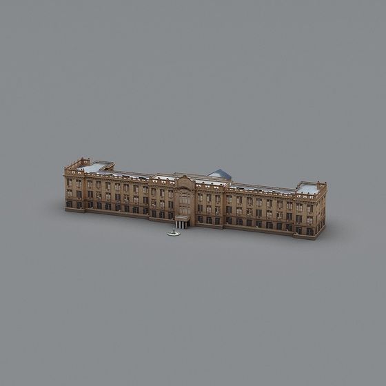 Vintage Train Station 3D model