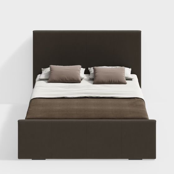 Stylish Low-Polygon Bed 3D model