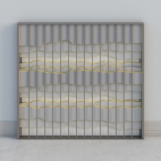 Wavy Metal Room Divider 3D model