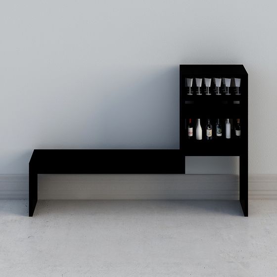 Chic Urban Wine Cabinet 3D model for Modern Spaces