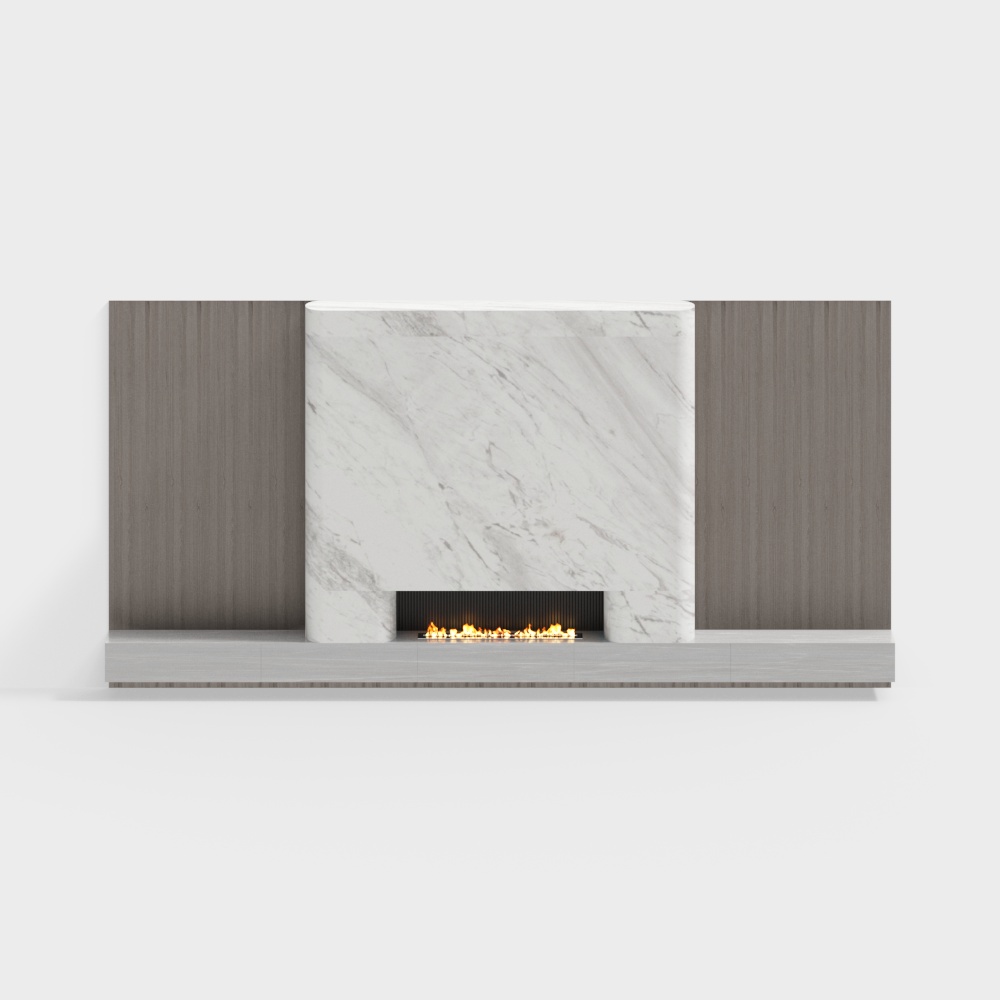 Background wall (with fireplace)