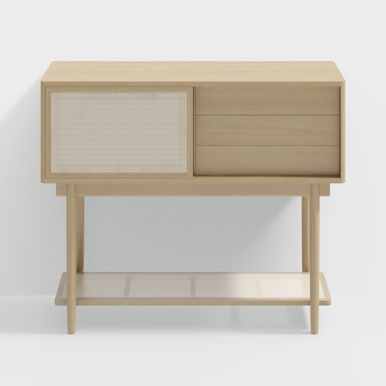 Stylish Wooden Sideboard 3D model