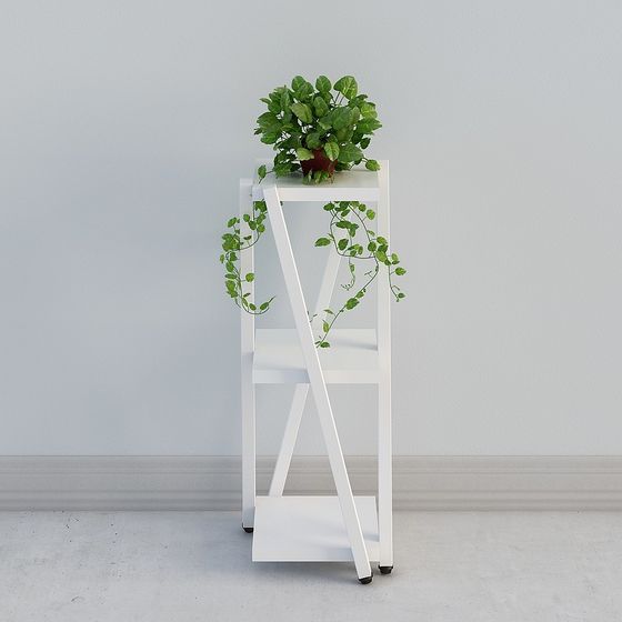 X-Shaped Plant Stand 3D Model for Modern Spaces