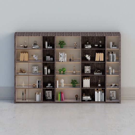 Stylish Low-Polygon Bookshelf 3D model