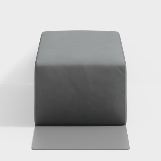 Elegant Gray Low-Poly Stool 3D model