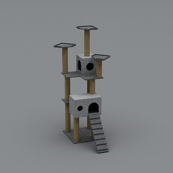Stylish Cat Climbing Frame 3D model for Creative Projects