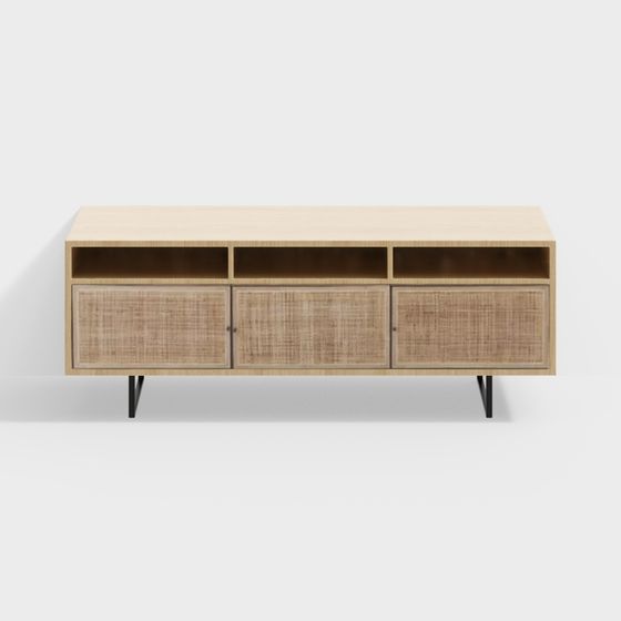 Rattan Sideboard 3D model for Modern Interiors