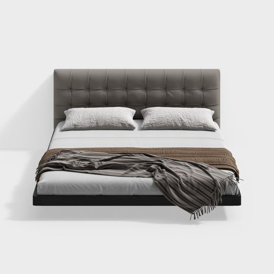 Modern Minimalist 3D Bed Model
