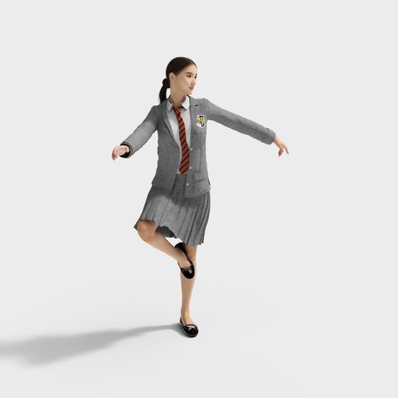 Schoolgirl in Uniform 3D model