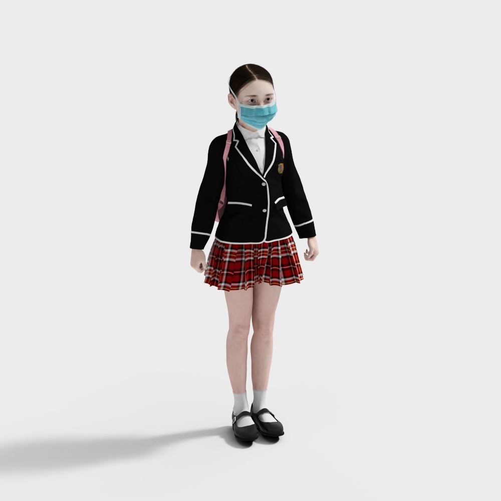 Campus Girl 3D Model - Low Poly High Detail