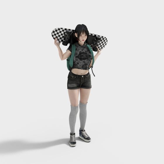 Dynamic Street Culture Girl 3D model