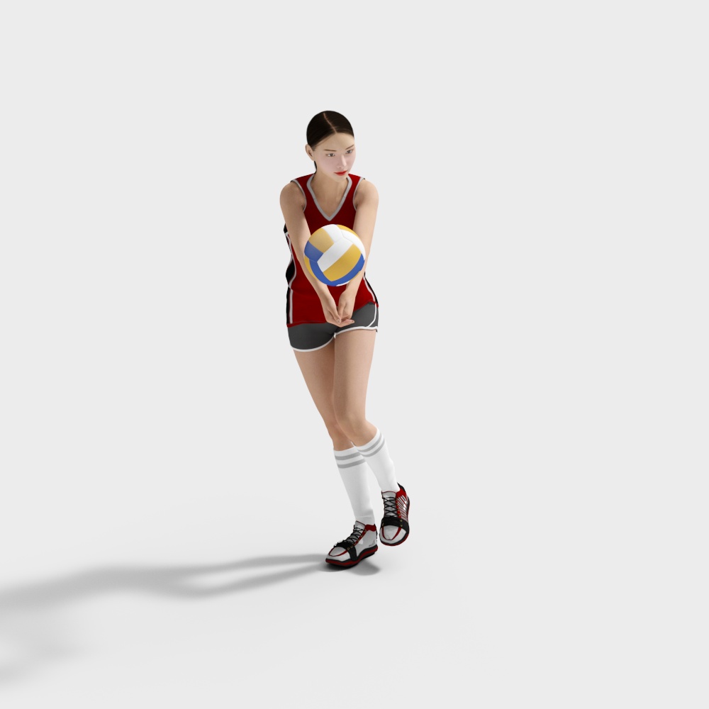 Volleyball Player in Action 3D model