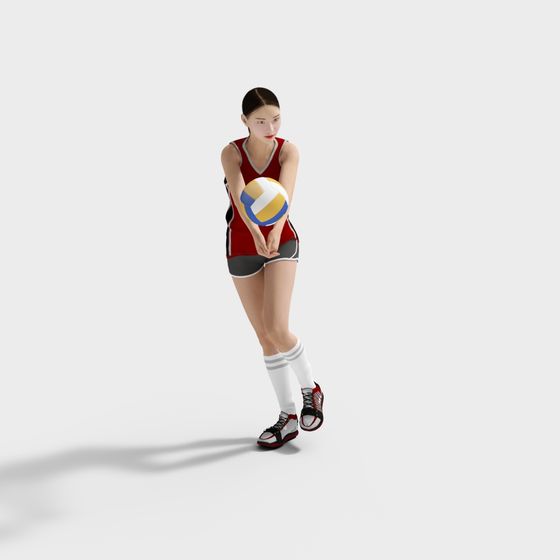 Volleyball Player in Action 3D model