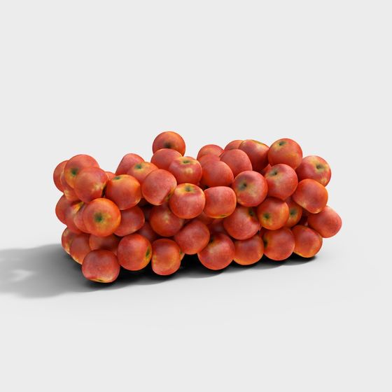Vibrant Low-Poly Apple Pile 3D model