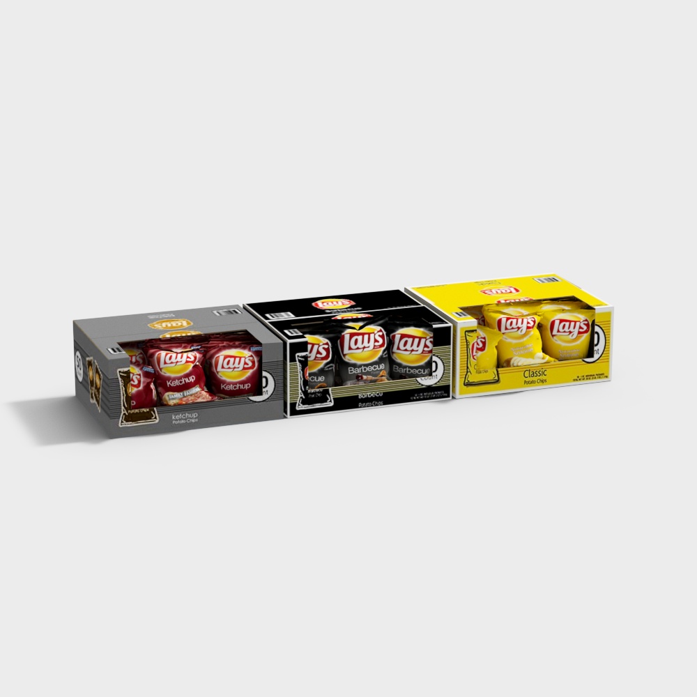 Lay's Chip Box Collection 3D model