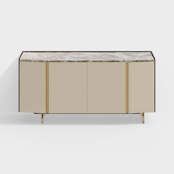 Elegant Marble Sideboard 3D model for Modern Spaces