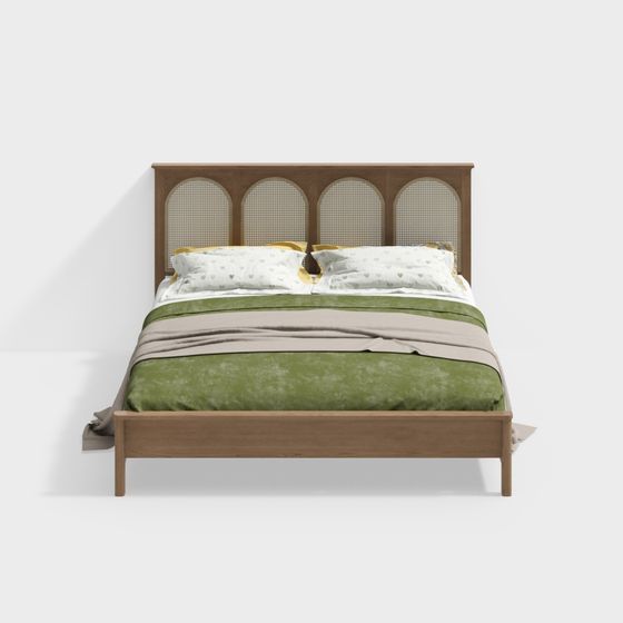 Low Poly Stylish Bed Frame 3D model