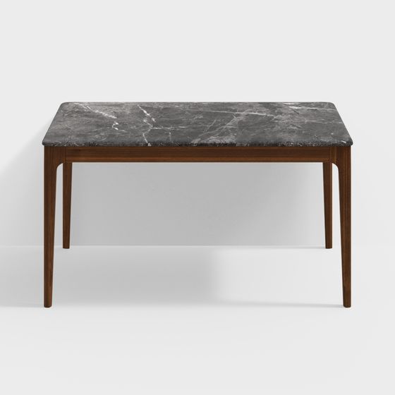 Elegant Marble Dining Table 3D model for Modern Spaces