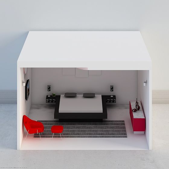 Minimalist Bedroom 3D Model