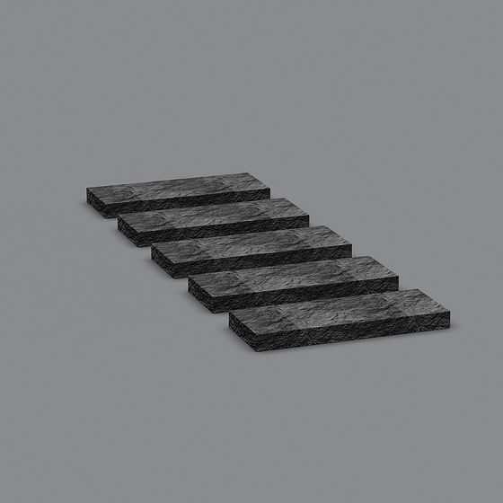 Black Stone Steps 3D Model