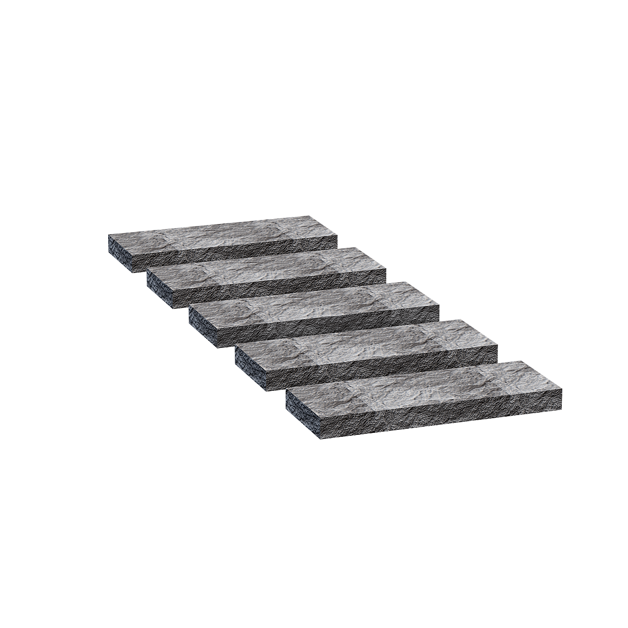 Black Stone Steps 3D Model – Low-Poly Natural Stone